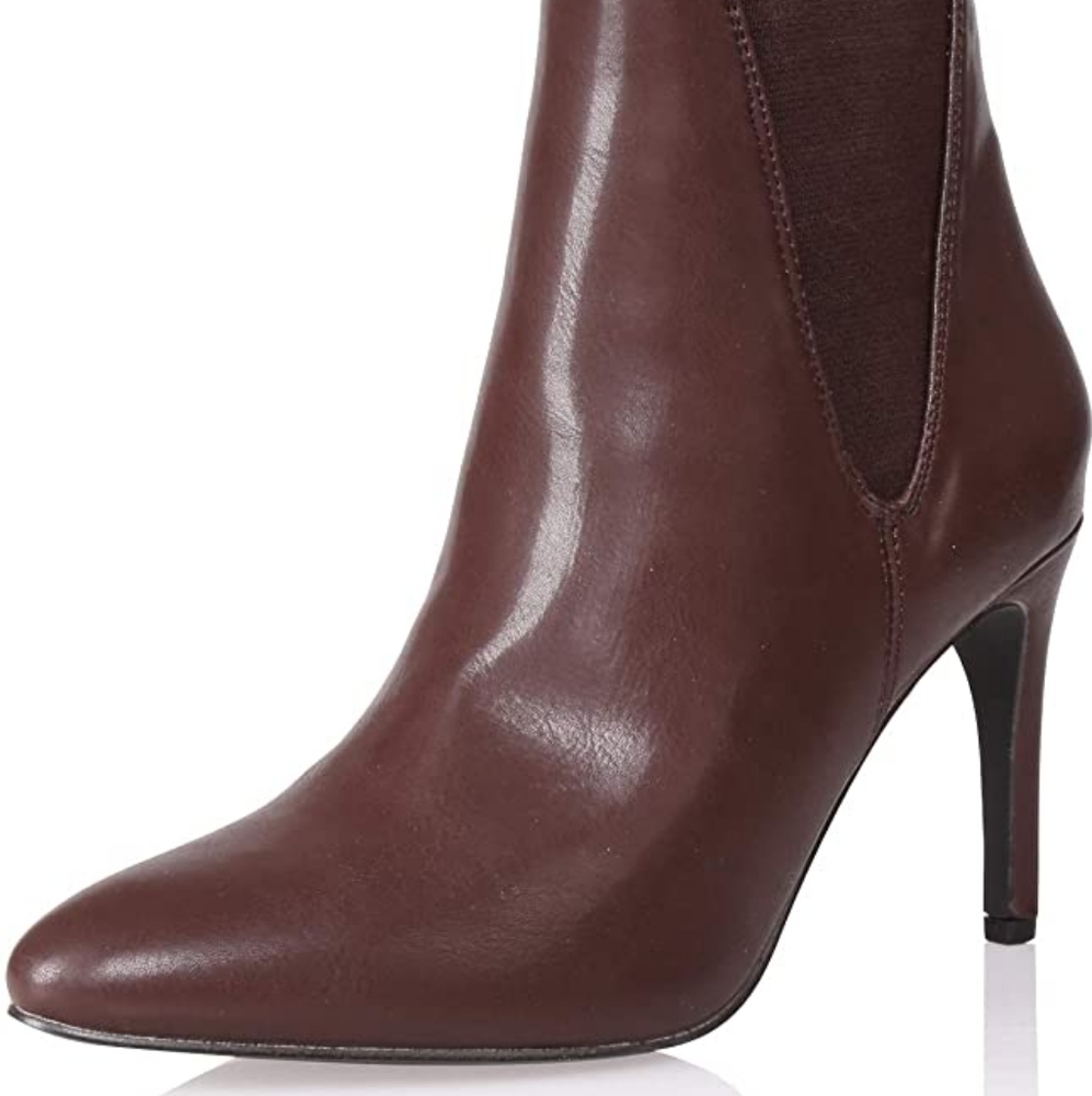 Brown Stiletto Heel Ankle Boots - Picture 3 of 5